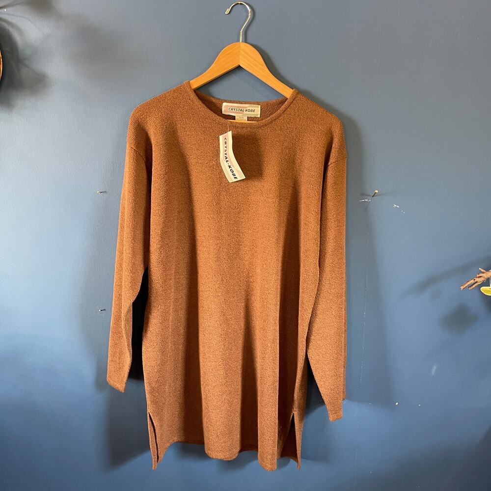 Rare Crystal Kobe Vintage Tunic Sweater – Earthy Knit, Cozy Slouch Fit (NWT)
